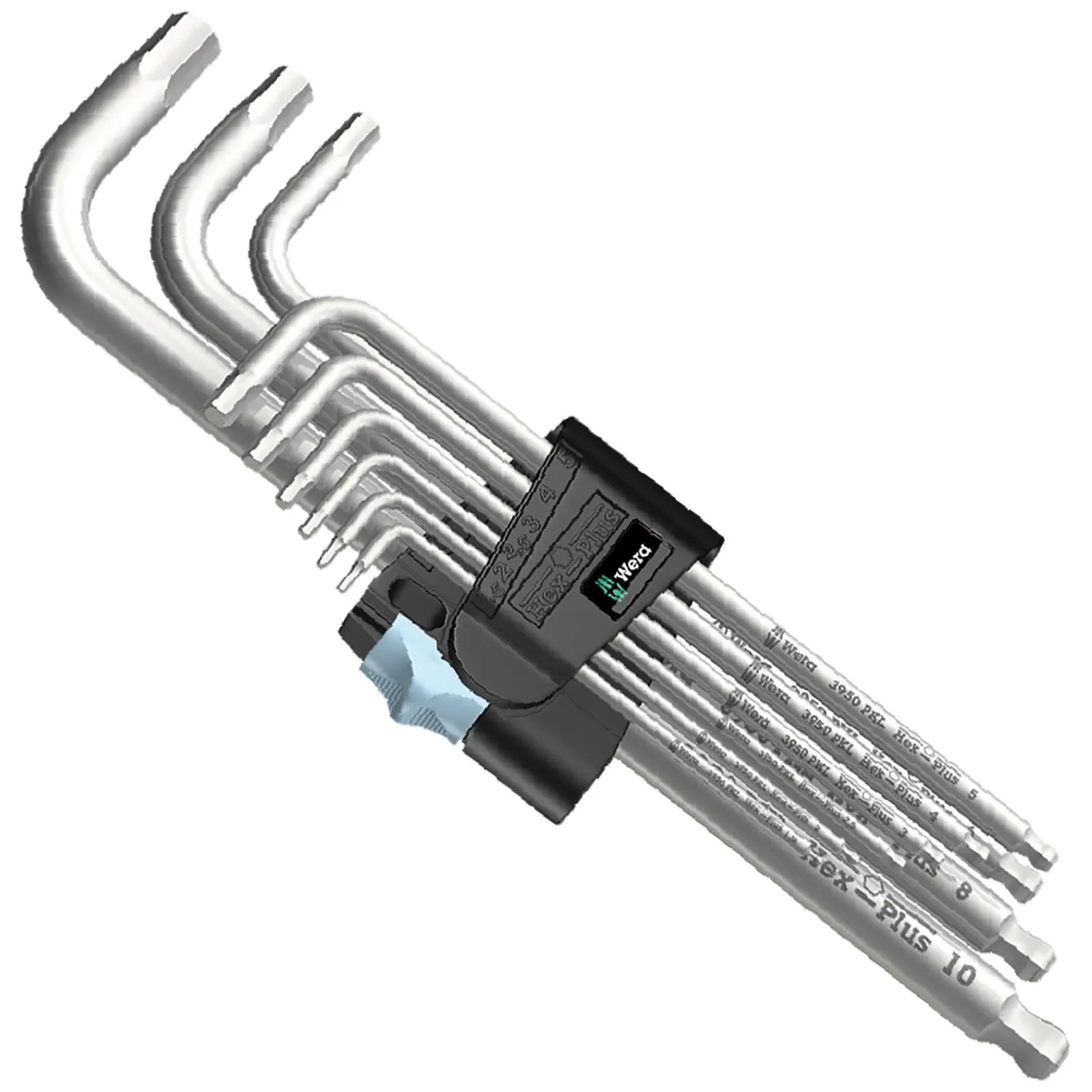 Wera Hex Key Set Stainless Steel Metric 3950/9 Hex Plus L-Key Set 1.5-10mm 9 Pieces