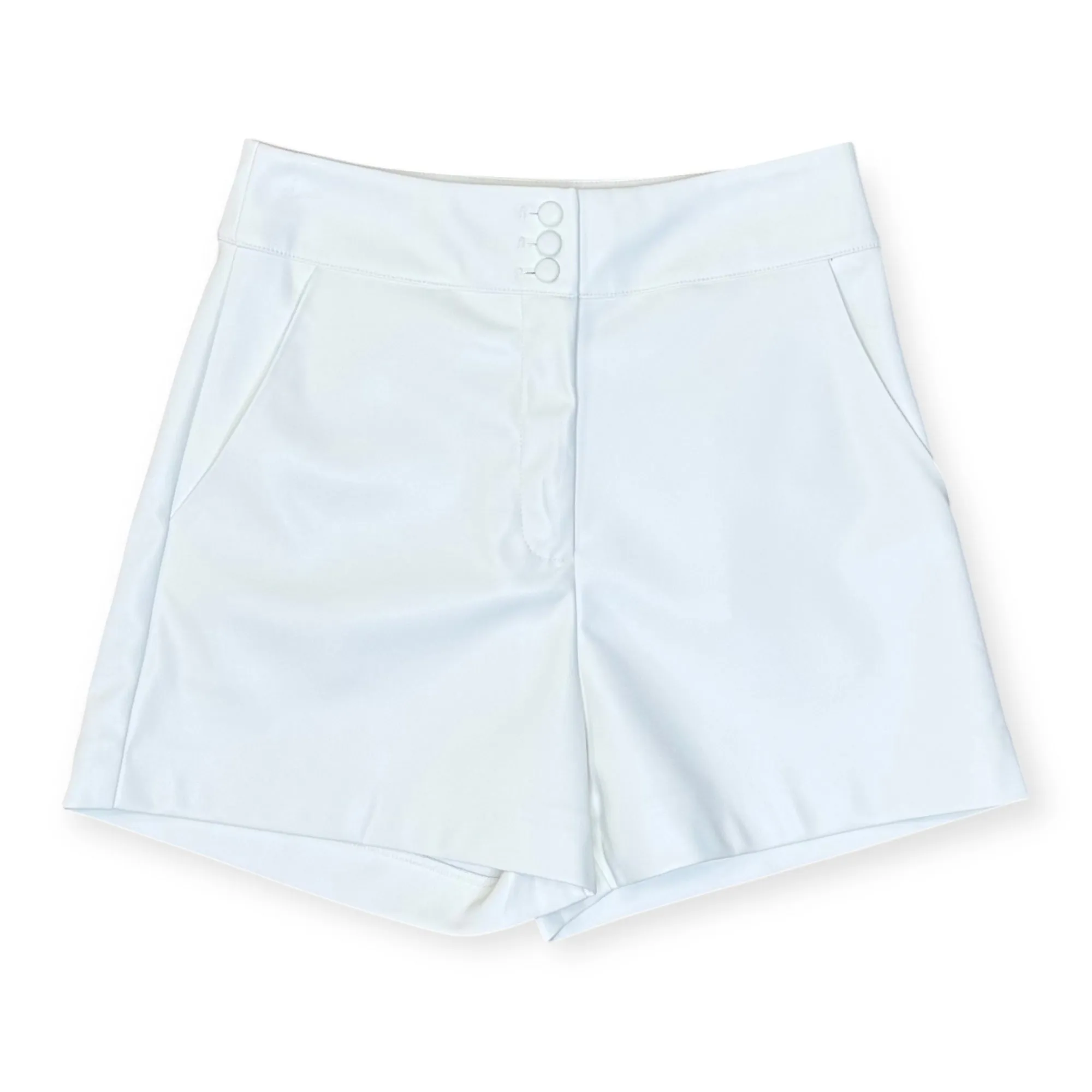 White Vegan Leather Shorts