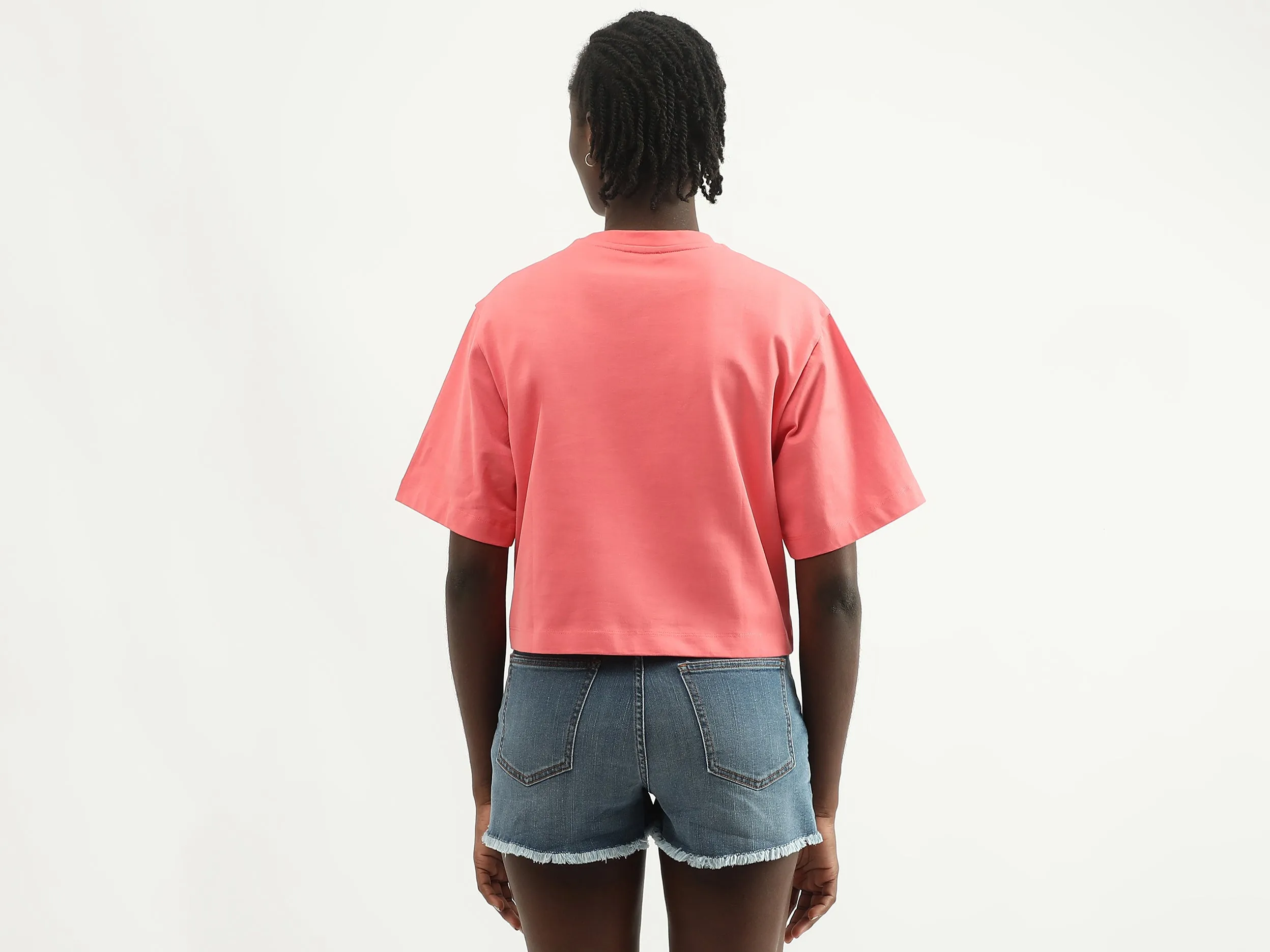Women Embossed Round Neck T-shirt