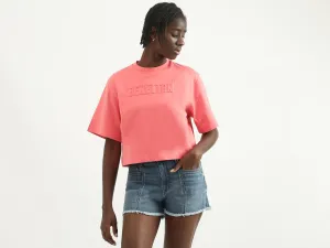 Women Embossed Round Neck T-shirt