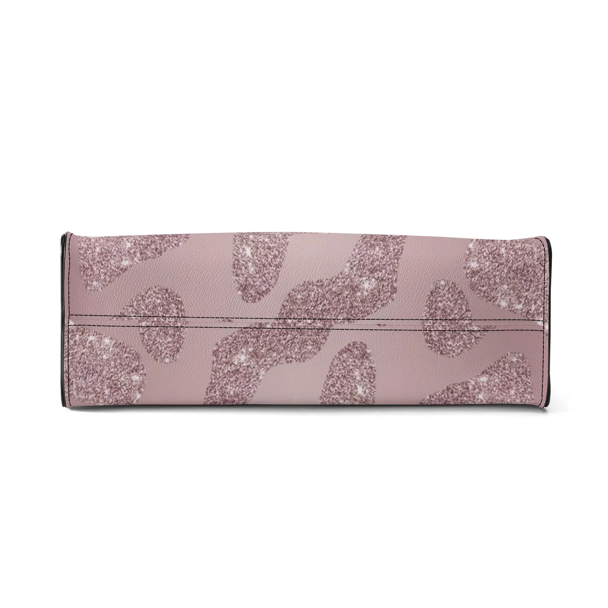 Women's Luxury Pink Glitter Leopard Print PU Leather Handbag With Shoulder Strap