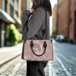 Women's Luxury Pink Glitter Leopard Print PU Leather Handbag With Shoulder Strap