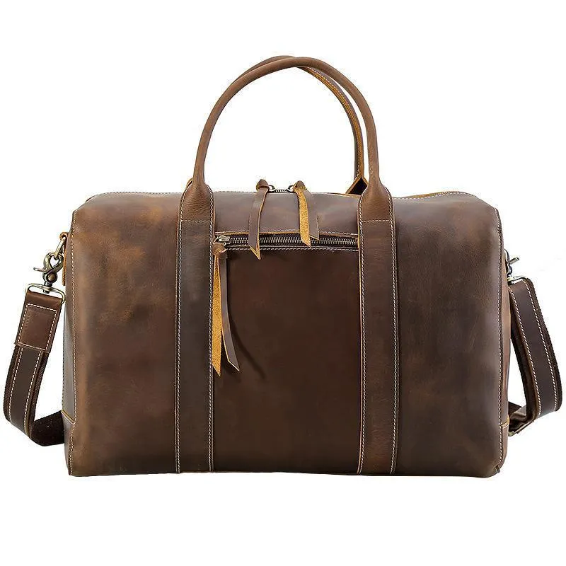 Woosir Mens Leather Duffel Bag Overnight Tote