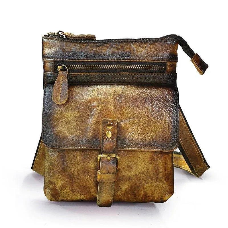 Woosir Vintage Genuine Leather 8 Inch Messenger Bag