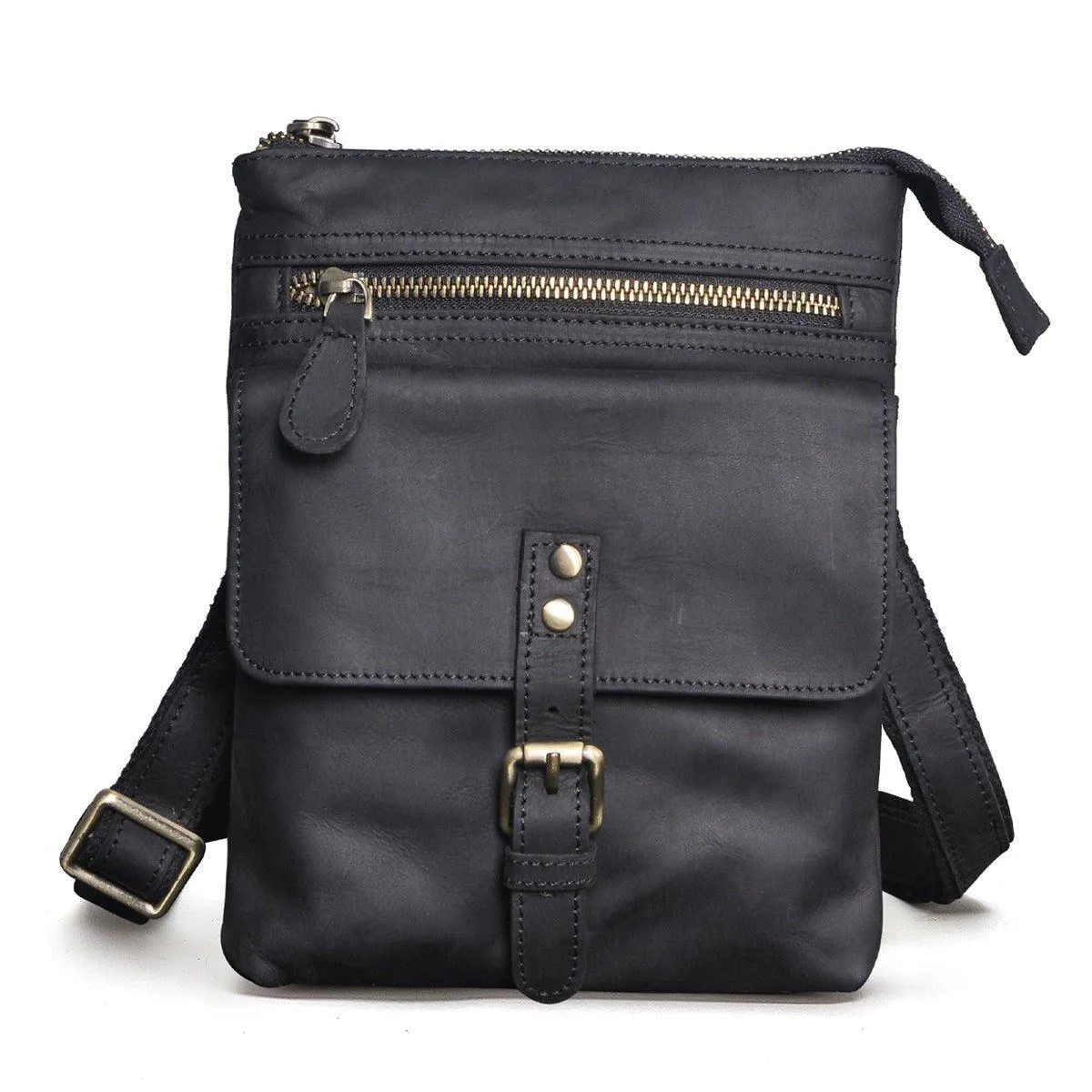 Woosir Vintage Genuine Leather 8 Inch Messenger Bag
