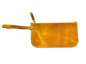 Wristlet: Slim Leather Zipper Butterscotch/Tan