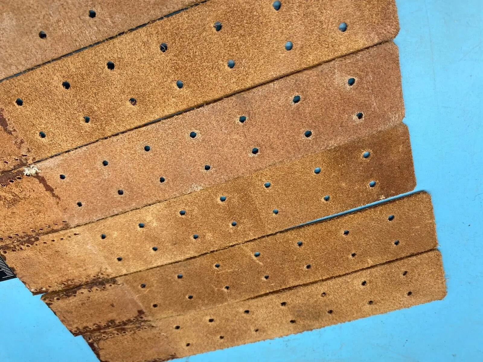 WW2 German Army belt leather fastening strip. Black Leather Reproduction