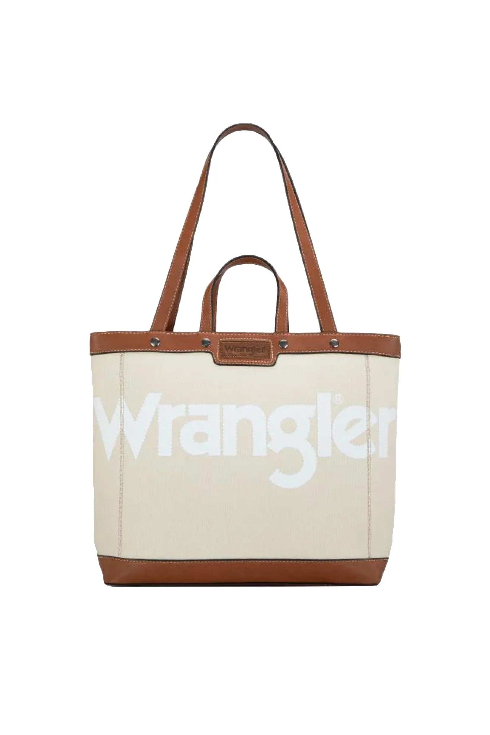 X5W2985BAG Wrangler Canvas Iconic Logo Tote Natural