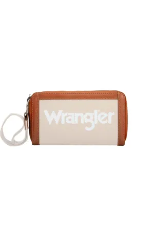 X5W2986WLT Wrangler Canvas Iconic Logo Wallet Natural