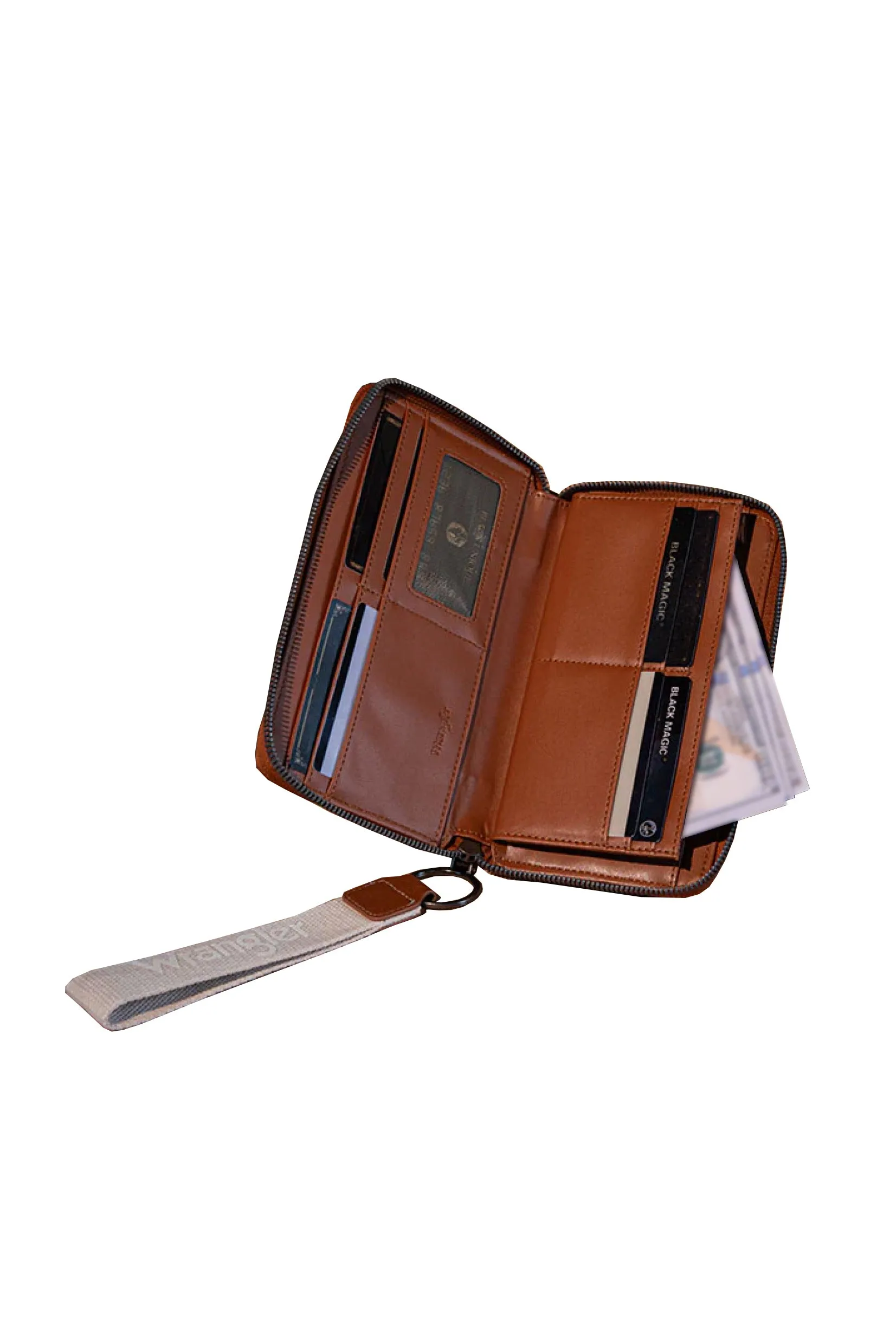 X5W2986WLT Wrangler Canvas Iconic Logo Wallet Natural