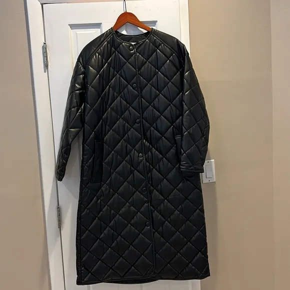 Zara faux leather long jacket