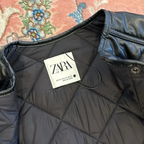 Zara faux leather long jacket